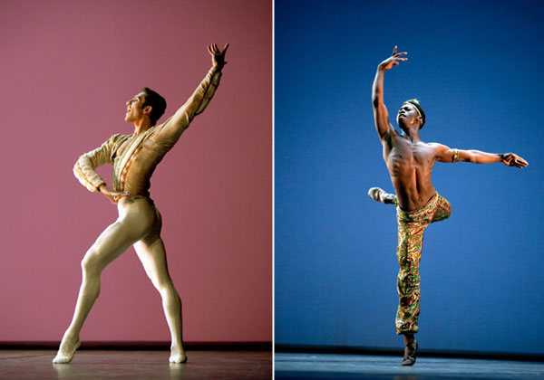 Kungliga Balettens Avetik Karapetyan - t.v. i Don Duijote - och Brooklyn Mack från USA - i Le Corsaire - fick var sin silvermedalj i seniorherrarnas tävling. Fotograf Sakari Viika