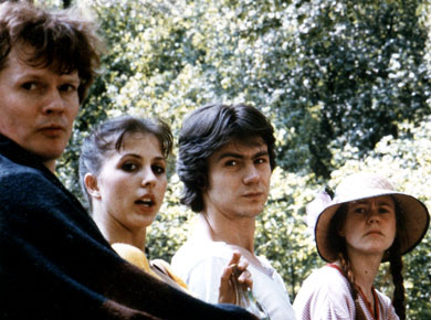 Nils-Åke Häggbom, Madeleine Onne, Per-Arthur Segerström och Kerstin Lidström 1977. Fotograf Ann Årefeldt