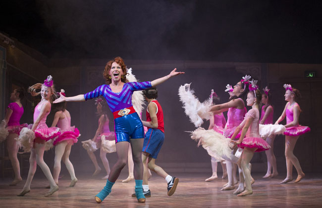 Mrs Wilkinson (Anna-Jane Casey) and the Ballet Girls. Photo Alastair Muir