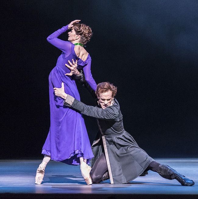 Lauren Cuthbertson as Hermione and Edward Watson as Leontes in Act I of The Winter’s Tale. Photo Johan Persson