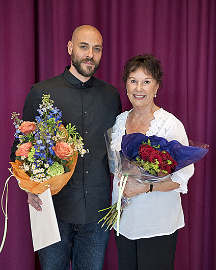 Jérôme Marchand och Mariane Orlando vid utdelningen. Foto Mats Lindgren