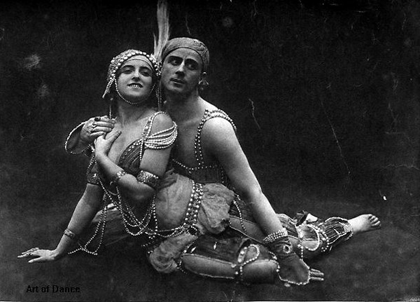 Mikhail Fokin i sin balett Scheherazade med hustrun Vera Fokina